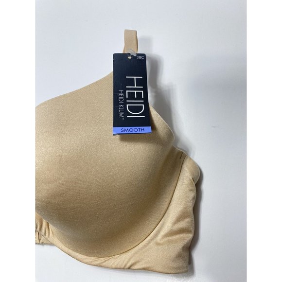 Designer Heidi Klum Bra 38C Nude Tan Women's Smooth T-Shirt Bra Brand New w Tags - Picture 13 of 14